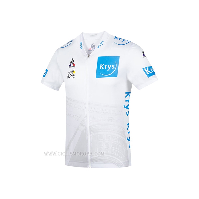 2021 Ropa Ciclismo Tour De France Blanco Mangas Corta y Culotte Corto